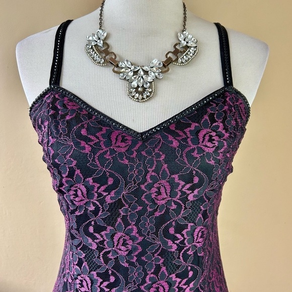 Vintage 90s Gunne Sax Jessica McClintock Lace Gown Cocktail Dress Whimsigoth S - Picture 6 of 10